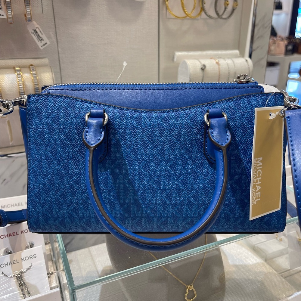 MICHAEL KORS Arden Small Top Zip Signature Logo Messenger Bag
Galaxy Blue 
NWT - Picture 11 of 16